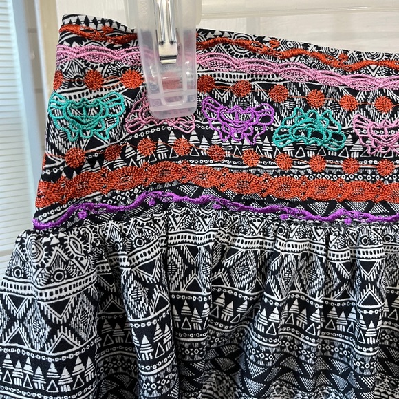 tribal aztec print flowy  printed skirt blue rain size 1 - Picture 7 of 7